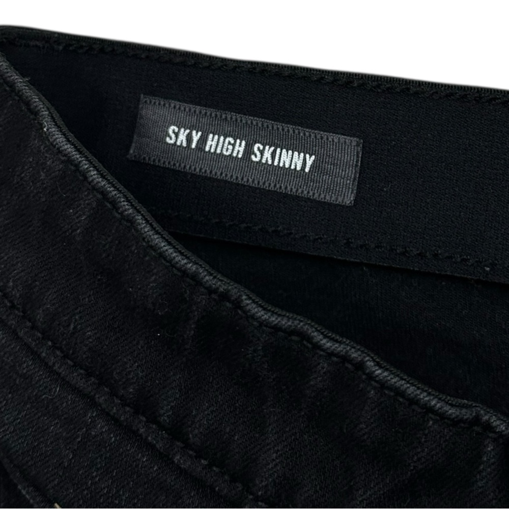 Torrid Premium Black Denim Distressed Sky High Skinny Jeans - Womens 16R - Picture 3 of 6
